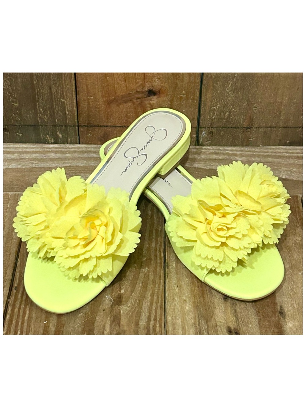 Jessica Simpson Leather Caralin Slide Sandals. - Picture 12 of 16
